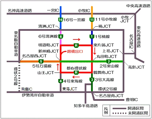 名古屋高速道路路線図