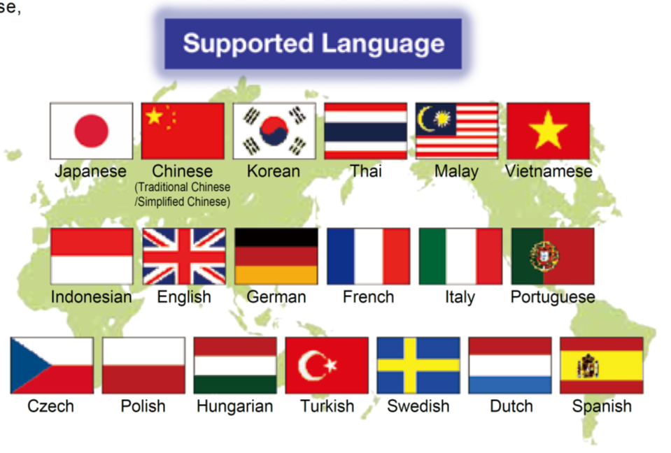 Multi-language support available worldwide